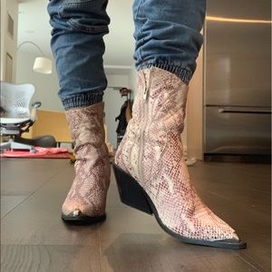 Faux skaneskin cowboy boots